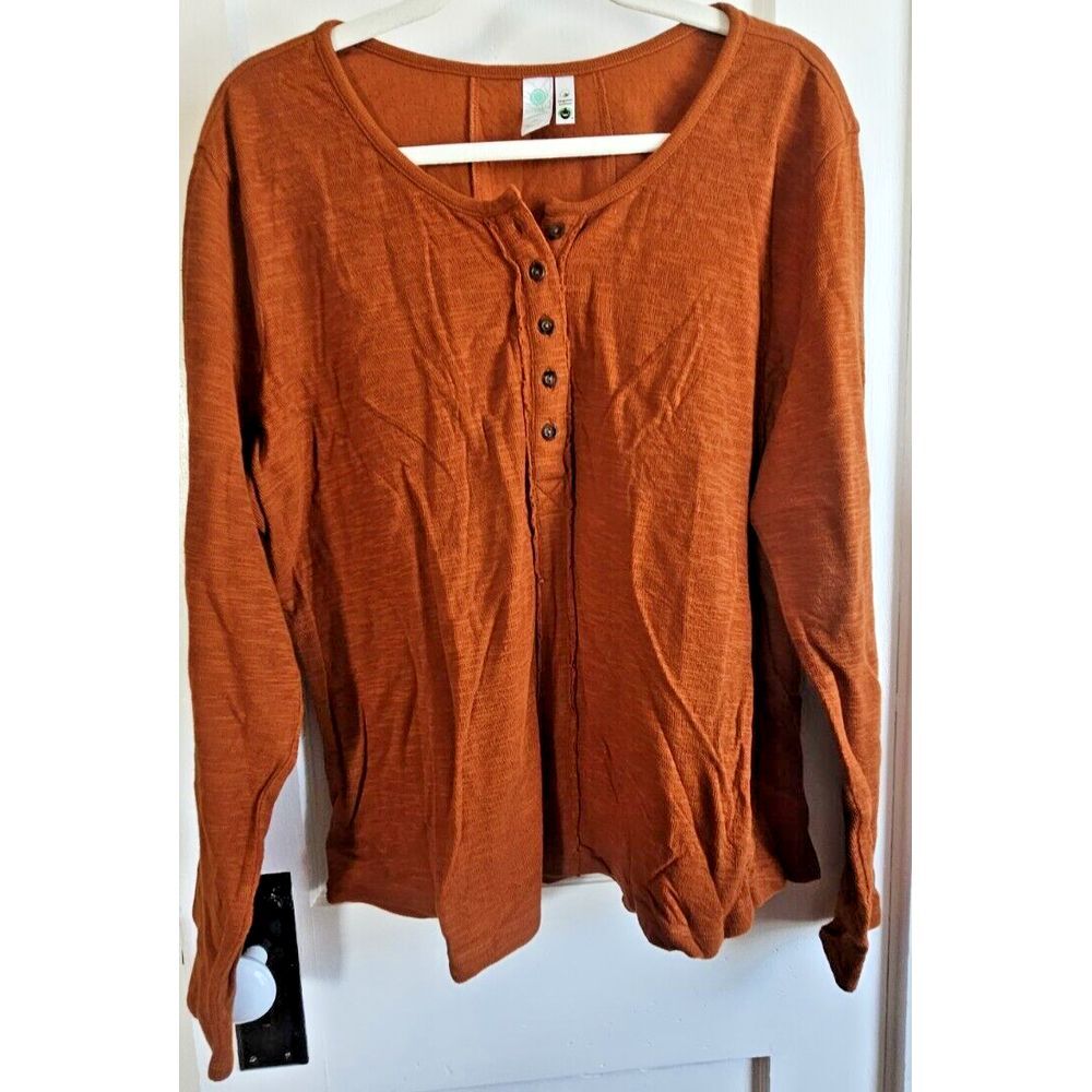 AVENTURA Brielle organic cotton brown embroidered pullover sweatshirt Woman XL‎